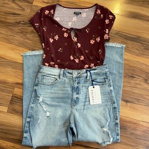 Super high rise mom jean crop